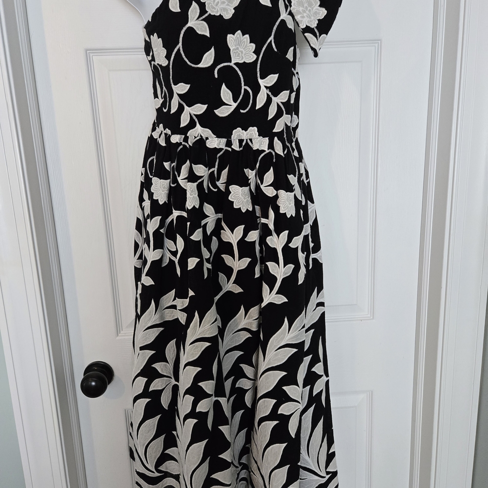 Anthropologie Black and White One Shoulder Dress